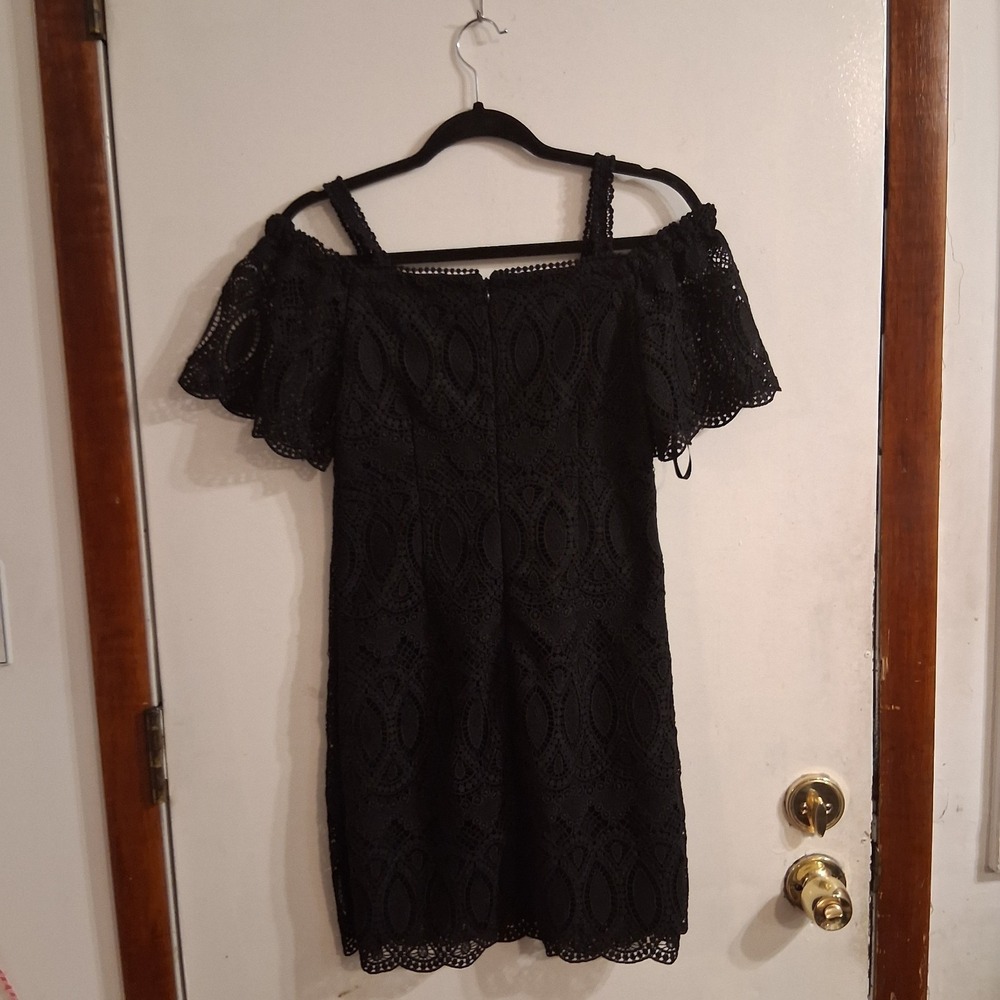 White House Black Market LBD Dress Crochet Lace Fairy Goth Whimsigoth 0